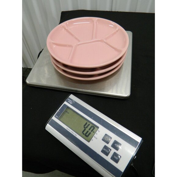 Williams Sonoma Varages France Appetizer Fondue Plate Set 3 Thick Pink Pastel - Picture 9 of 10